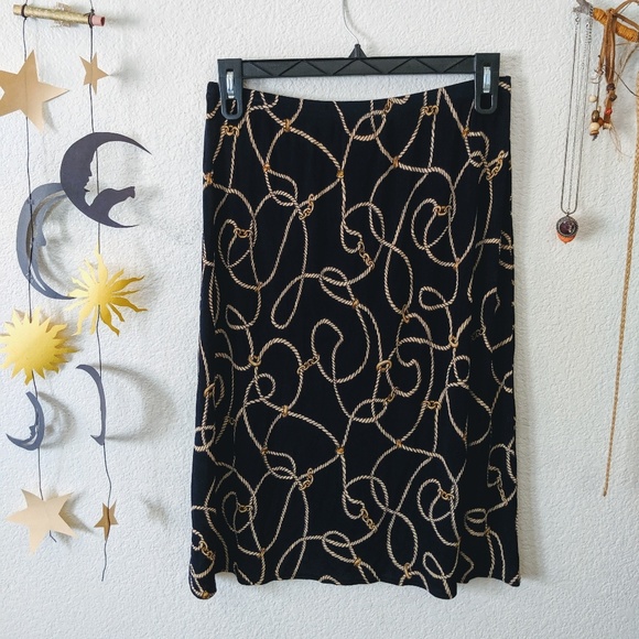 Swirly Dark Blue Skirt - Picture 1 of 5